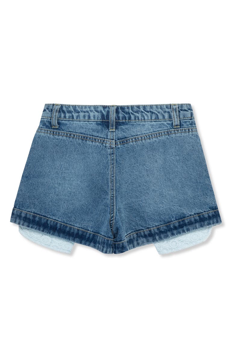 Truce Lace Trim Appliqué Denim Shorts, Alternate, color, 