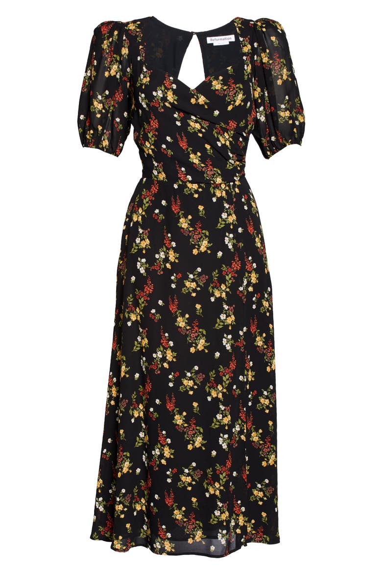Wildflower Open Back Side Slit Dress, Alternate, color, VIONETTE