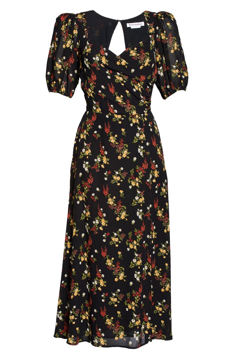 Reformation Wildflower Open Back Side Slit Dress, Alternate, color, 