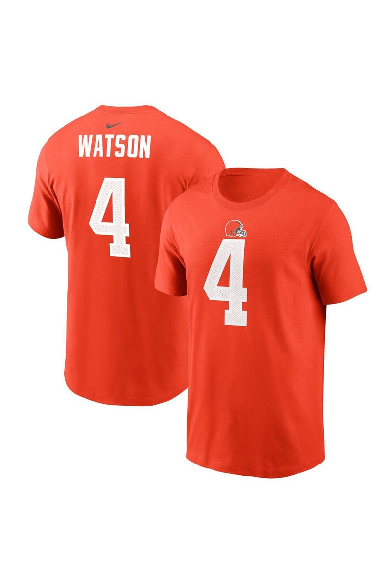 Men's Nike Deshaun Watson Orange Cleveland Browns Player Name & Number T-Shirt, Main, color, Orange
