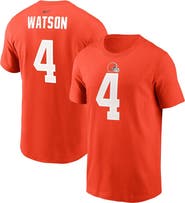 Nike Men's Nike Deshaun Watson Orange Cleveland Browns Player Name & Number T-Shirt