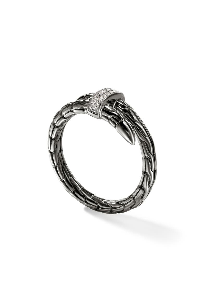 Spear Wrap Ring, Diamonds, Alternate, color, DARK STERLING SILVER