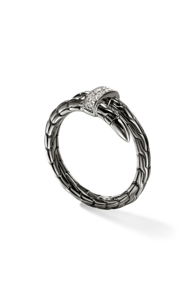 JH Essential Pavé Crossover Ring, Sterling Silver, Gemstones
