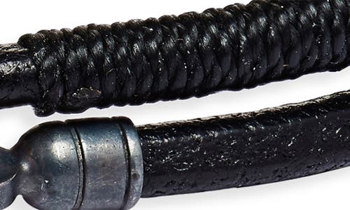 Caputo & Co Leather Double Wrap Bracelet In Black