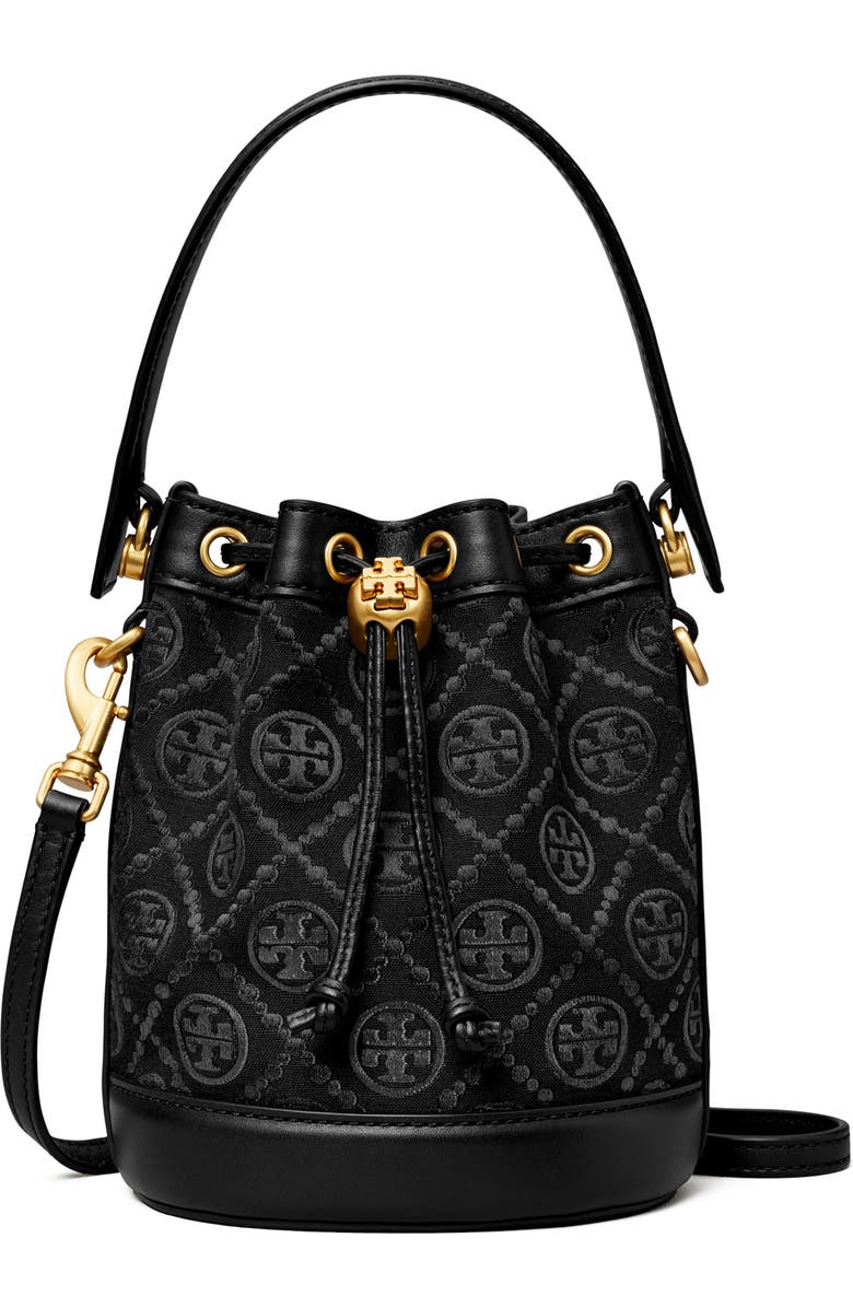 Tory Burch Mini T-Monogram Bucket Bag, Main, color,