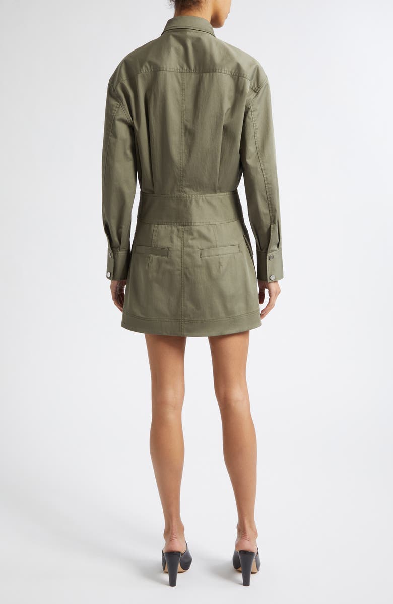 Derek Lam 10 Crosby Brady Long Sleeve Utility Minidress, Alternate, color, Dusty Olive