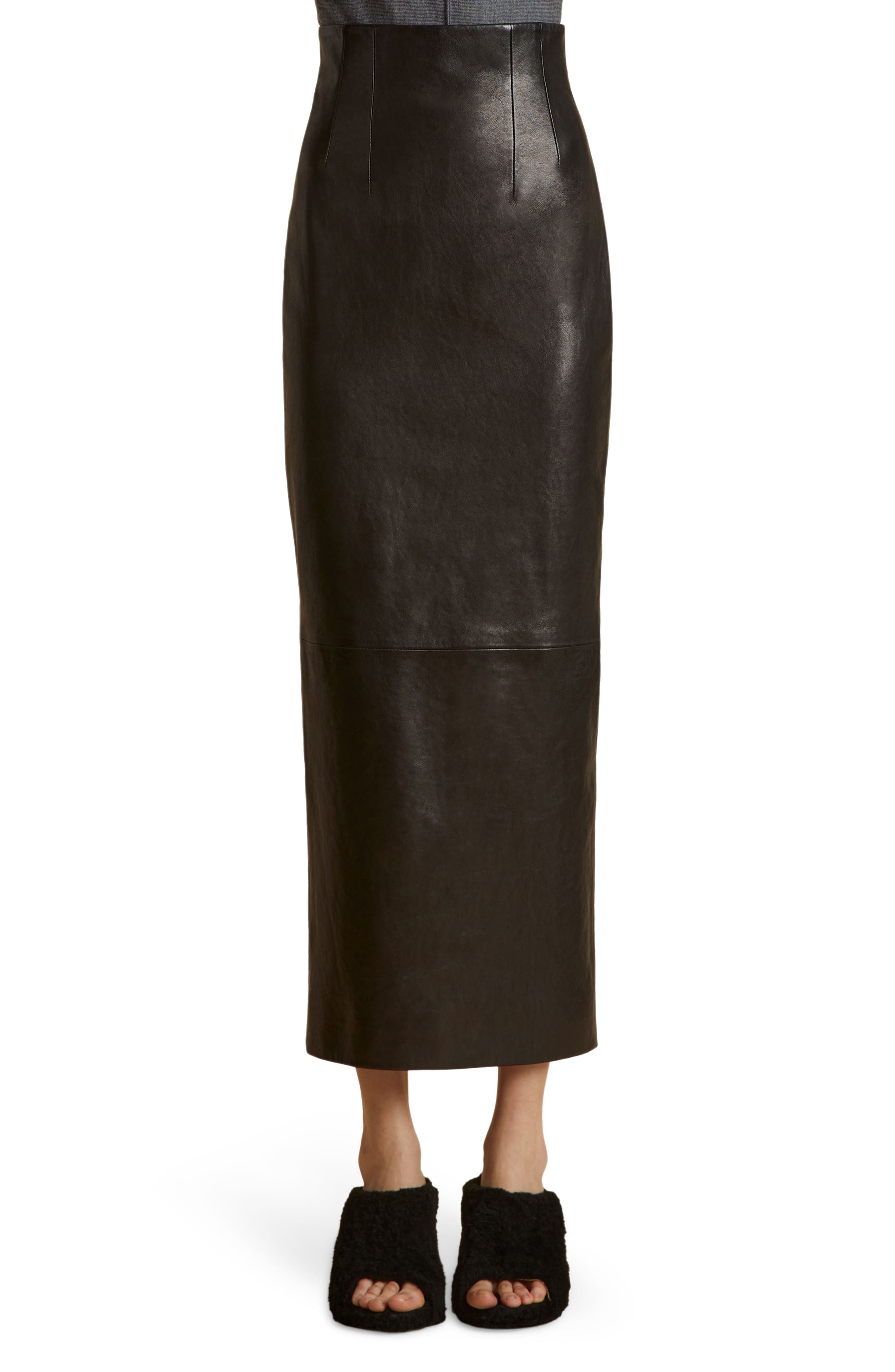 Loxley Fitted Leather Skirt