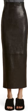 Khaite Loxley Fitted Leather Skirt