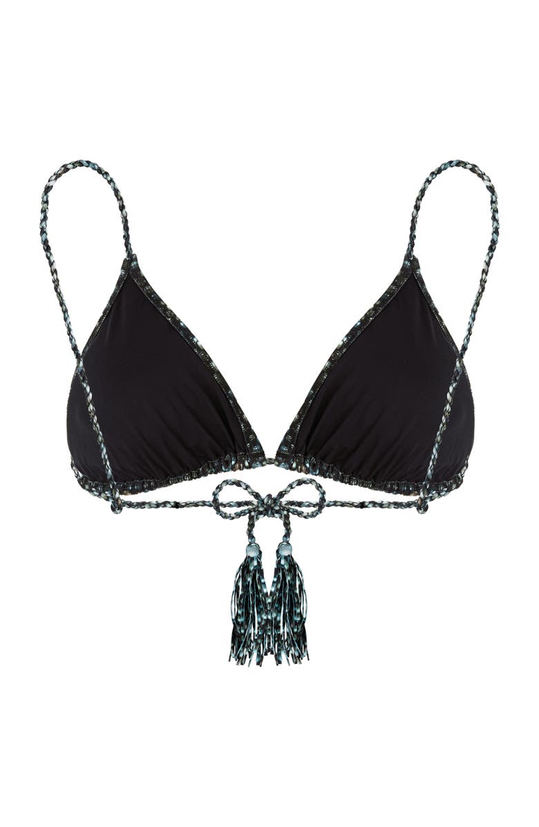 Vilebrequin Women's Pearl Jersey Rope Tresses Triangle Bikini Top, Alternate, color, Noir