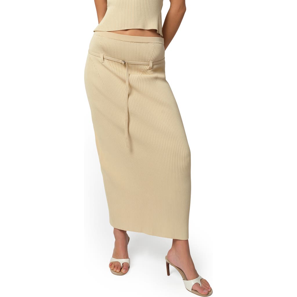 Apparis Judd Belted Rib Maxi Skirt In Jade