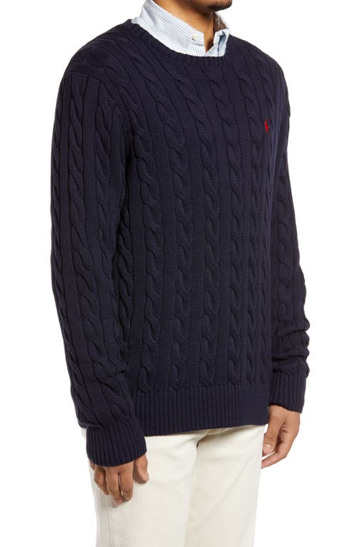 Polo Ralph Lauren Cable-knit Jumper Featuring Embroidered Logo In Blue