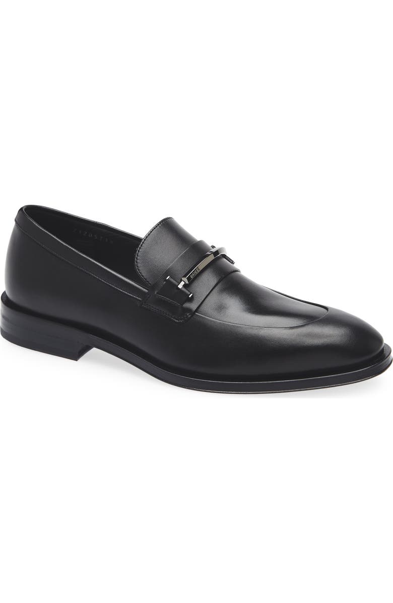 BOSS Derrek Leather Loafer, Main, color, Blk