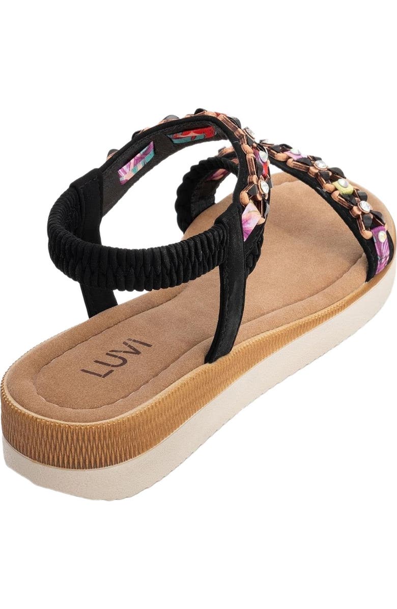 Prologue Shoes YUAN Braided Strap Sandal, Alternate, color, Black Faux Leather