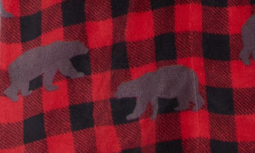 Majestic International Buffalo Check Plush Shawl Robe