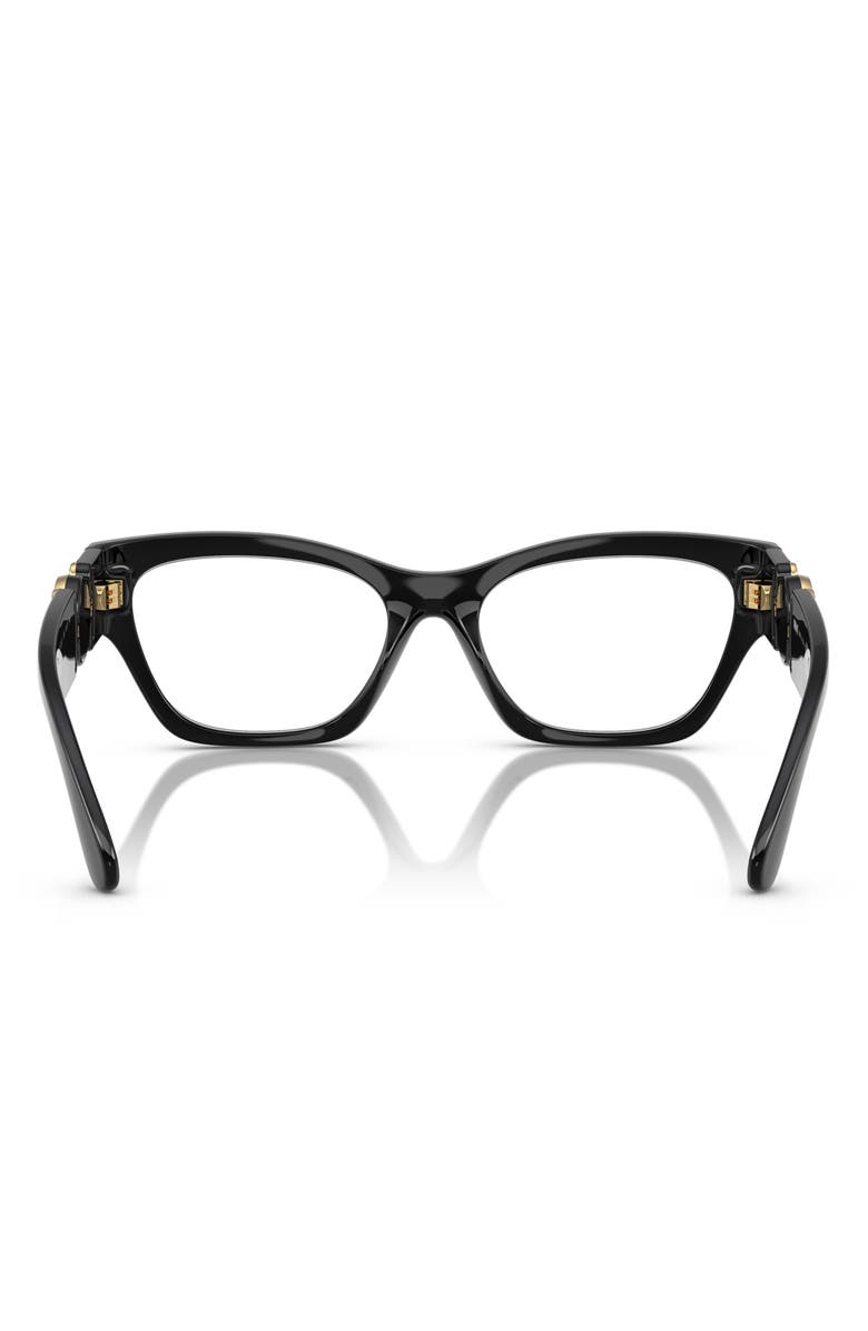 Versace 54mm Cat Eye Optical Glasses, Alternate, color, Black
