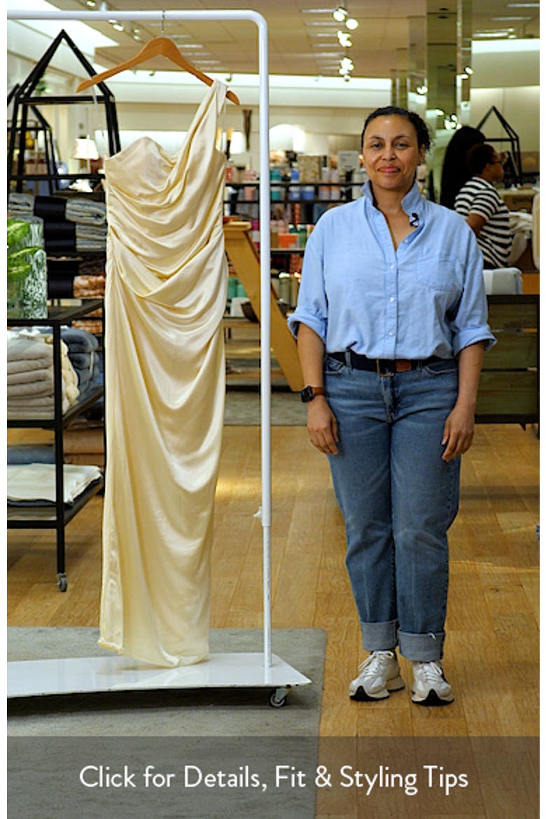 Caprice One-Shoulder Satin Gown video