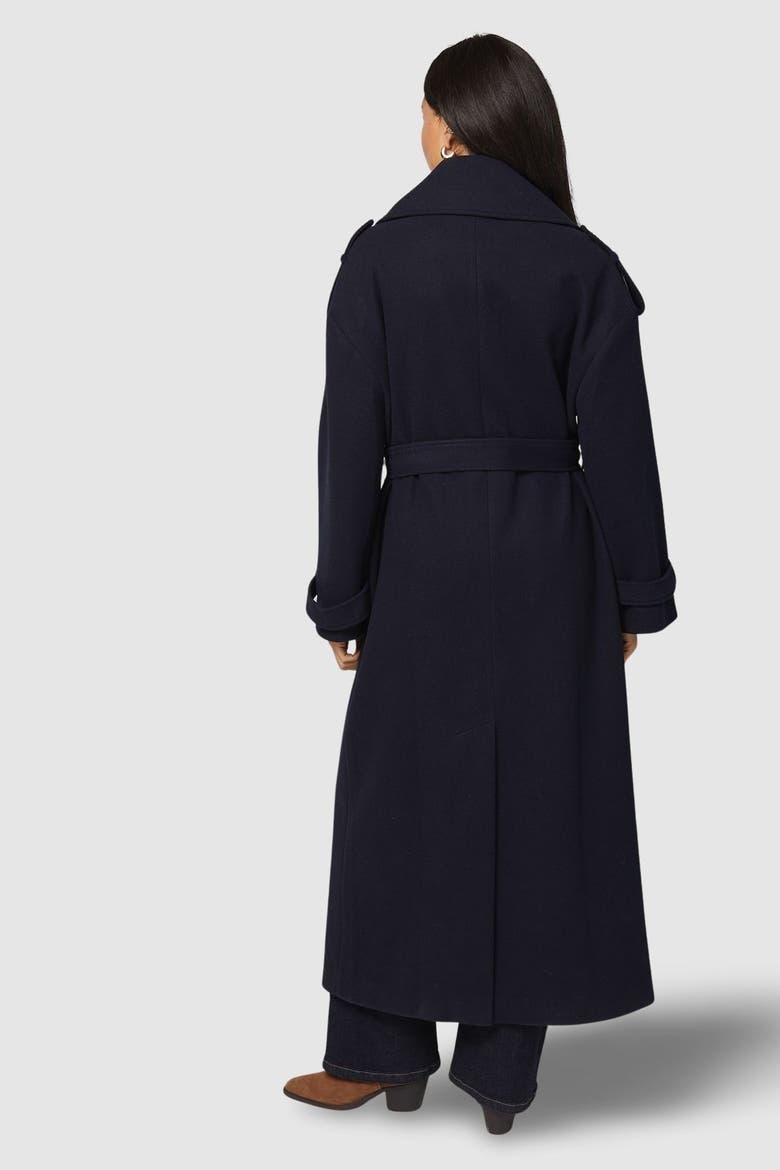 Wide Lapel Trench Coat, Alternate, color, Navy