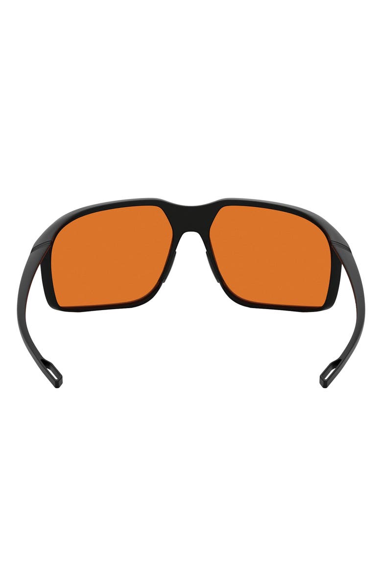 TAG Heuer Vingt Sept Xover 67mm Oversize Geometric Sunglasses, Alternate, color, Matte Black / Roviex Mirror