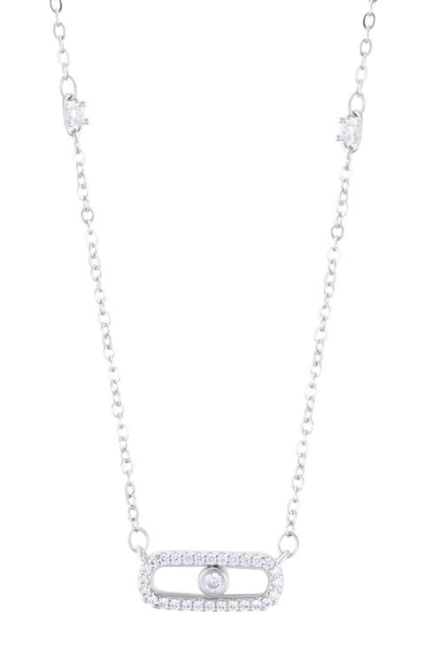 Pavé Cubic Zirconia Pendant Necklace