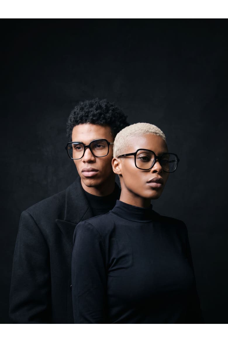 Aura 01 53MM Soft Square Eyeglasses In Obsidian Black, Alternate, color, Obsidian Black