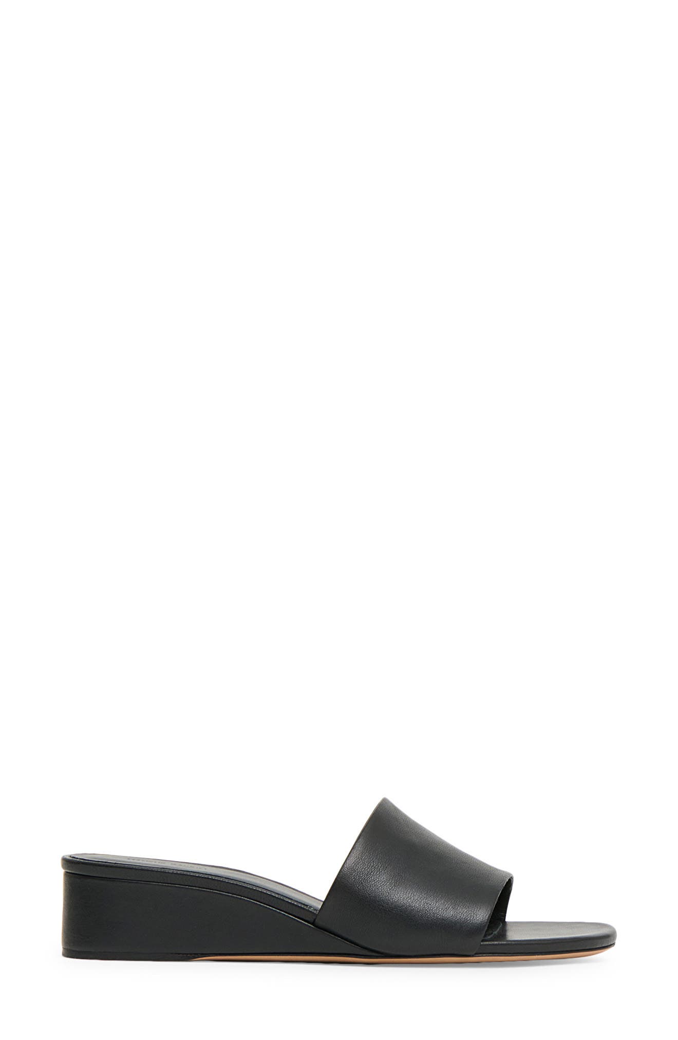 Zeppa Leather Slide Wedge Sandal, Alternate, color, BLACK