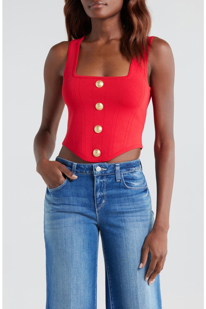 Saga Square Neck Tank, Main, color, SCARLET RE