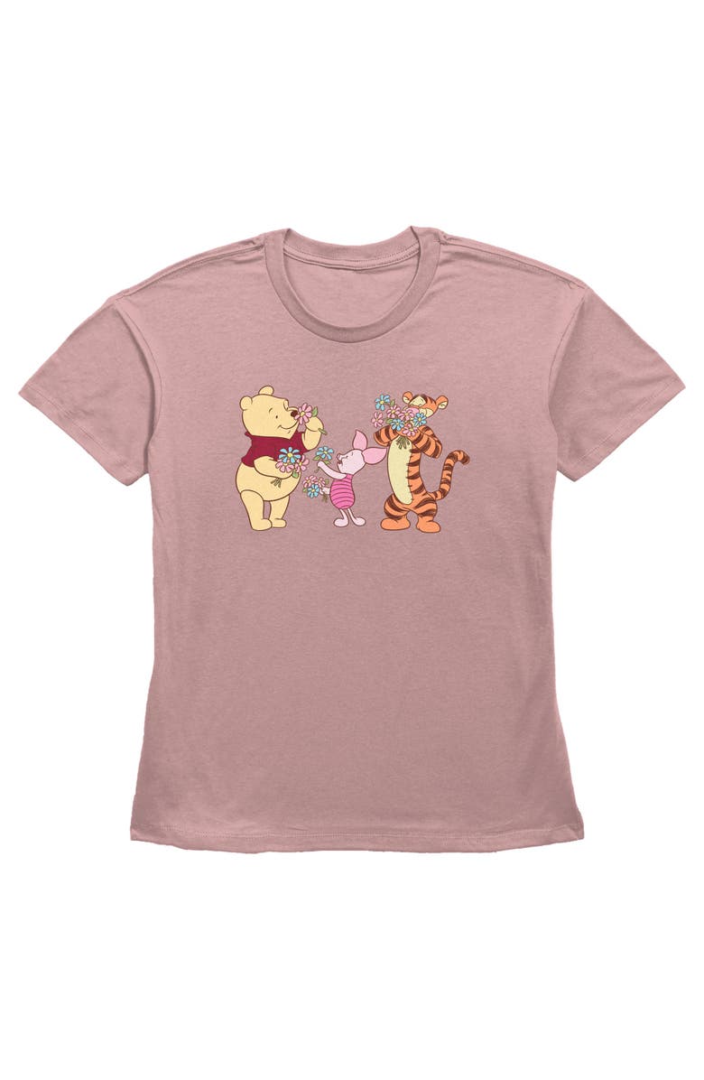 Winnie the Pooh Women's Winnie the Pooh Stop and Smell the Flowers  Graphic T-Shirt, Main, color, Desert Pink