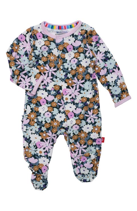 Finchley Floral Ruffle Magnetic Footie (Baby)