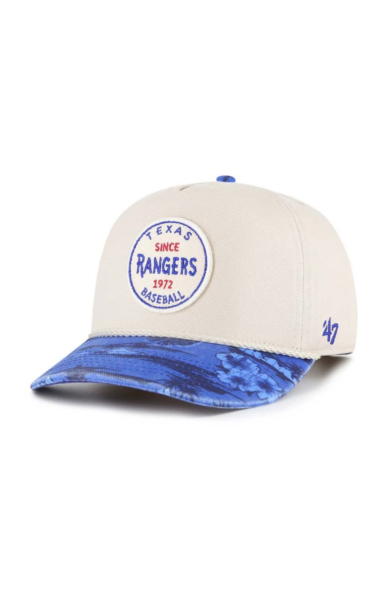 '47 Men's '47 Cream/Navy Texas Rangers Fiji Rope Hitch Adjustable Hat, Main, color, Cream