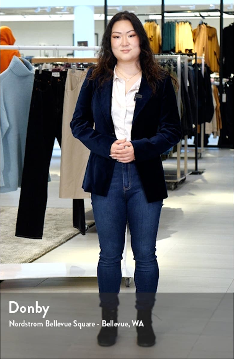 Chelsee Stretch Velvet Blazer, sales video thumbnail