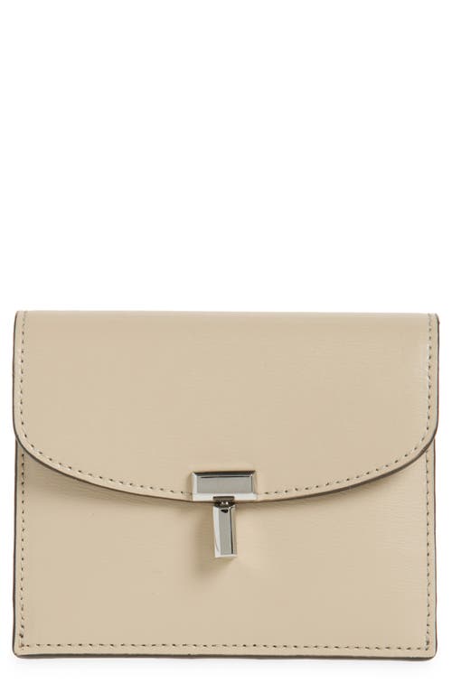 Totême Toteme T-lock Leather Card Holder In Fawn