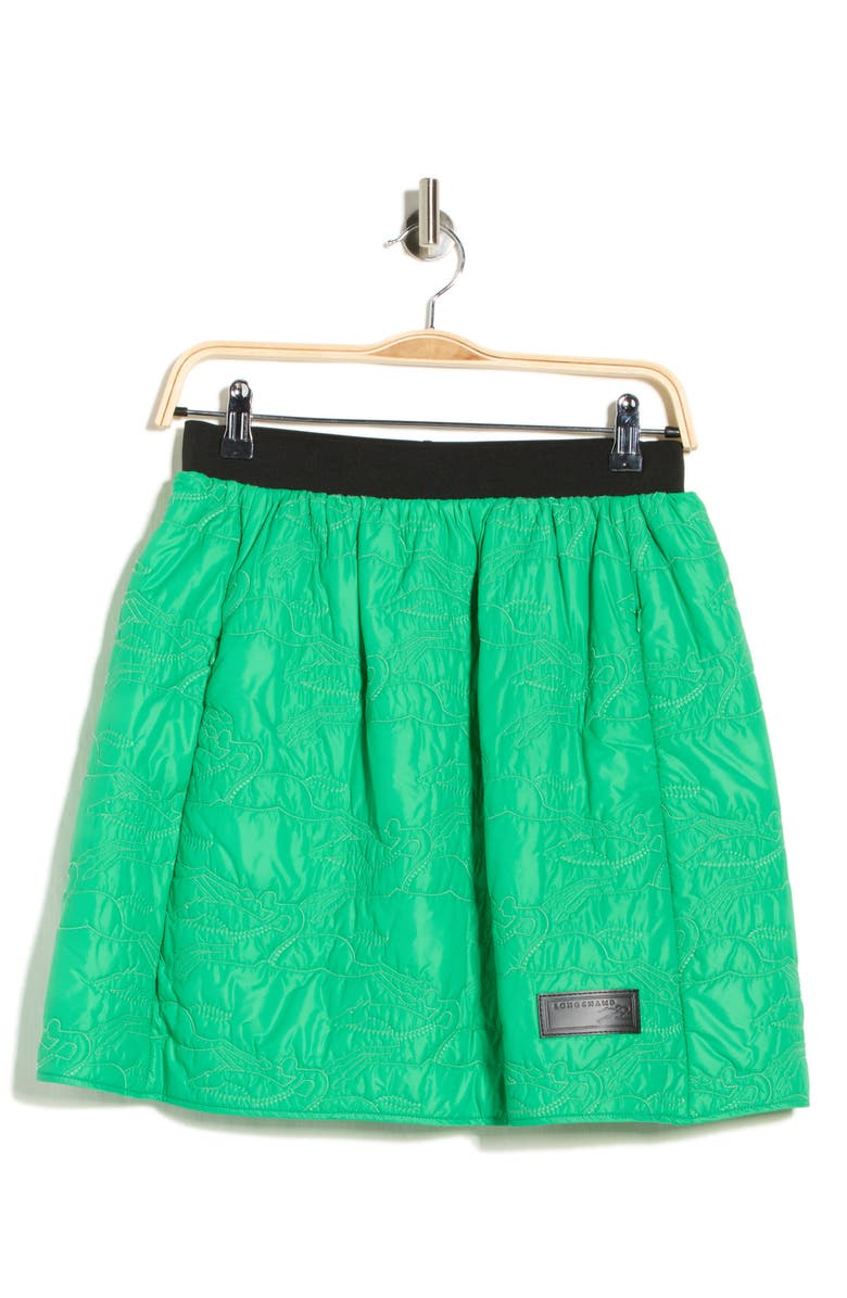 Longchamp Quilted Miniskirt, Alternate, color, Green