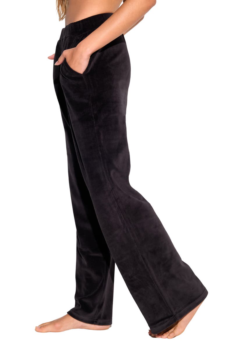 Spiritual Gangster Mauve Velour Sweatpants, Alternate, color, Black