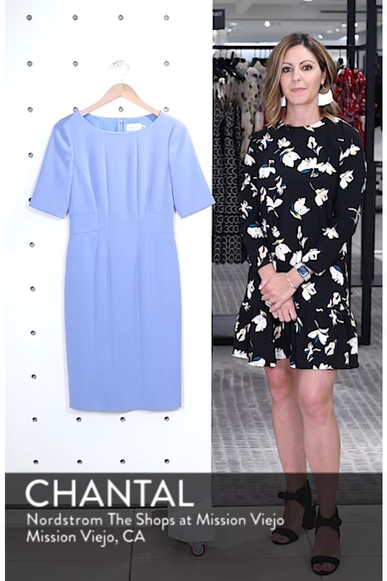 Bateau Neck Crepe Sheath Dress video