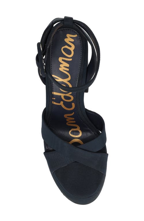 Sam Edelman Savannah Ankle Strap Platform Sandal In Blue