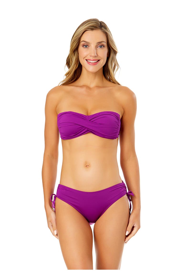 Women's Live In Color Twist Bandeau Bikini Top, Main, color, Fuchsia