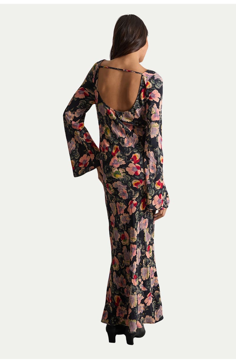 Warehouse Floral Bias Cut Scoop Back Midaxi Dress, Alternate, color, Floral
