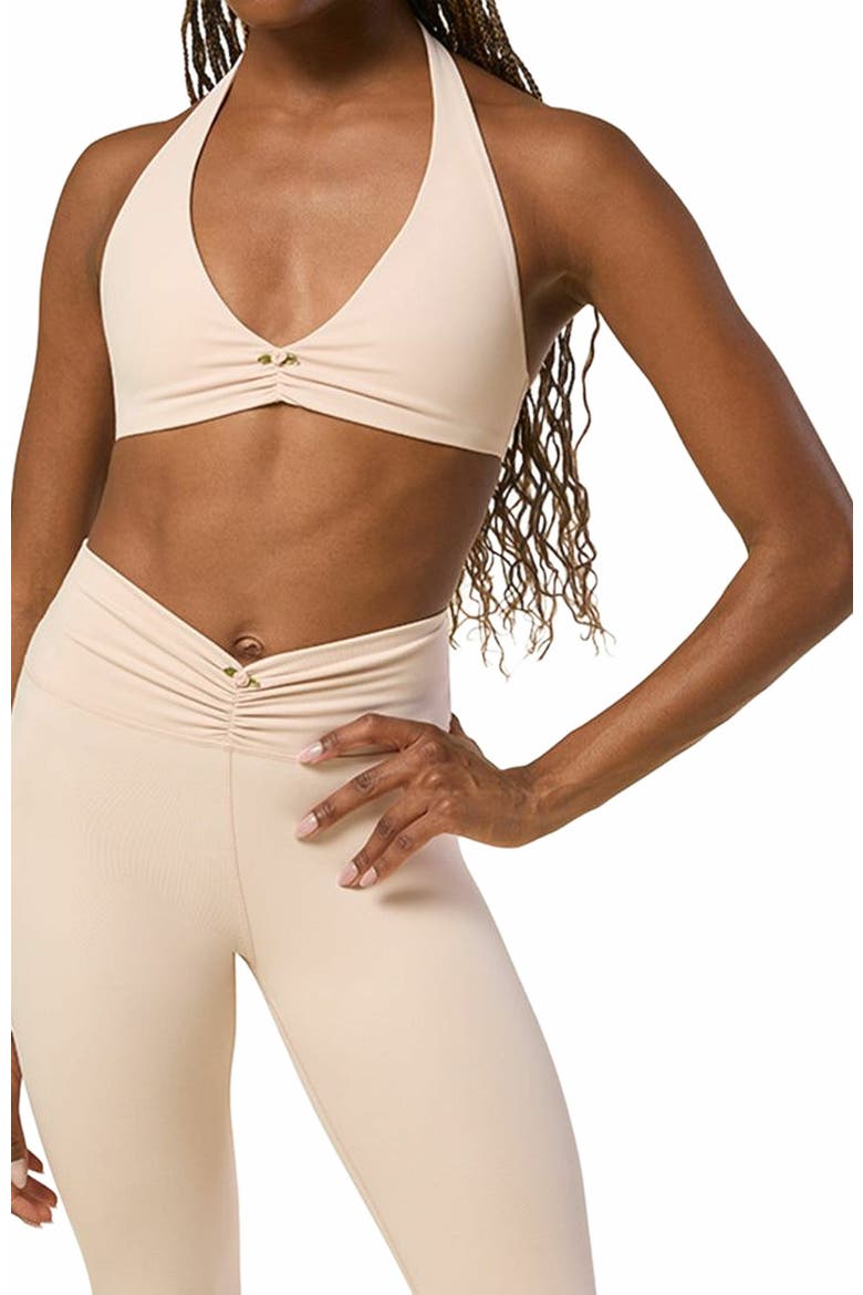 V-neck Halter Bra, Alternate, color, BALLET SLIPPER