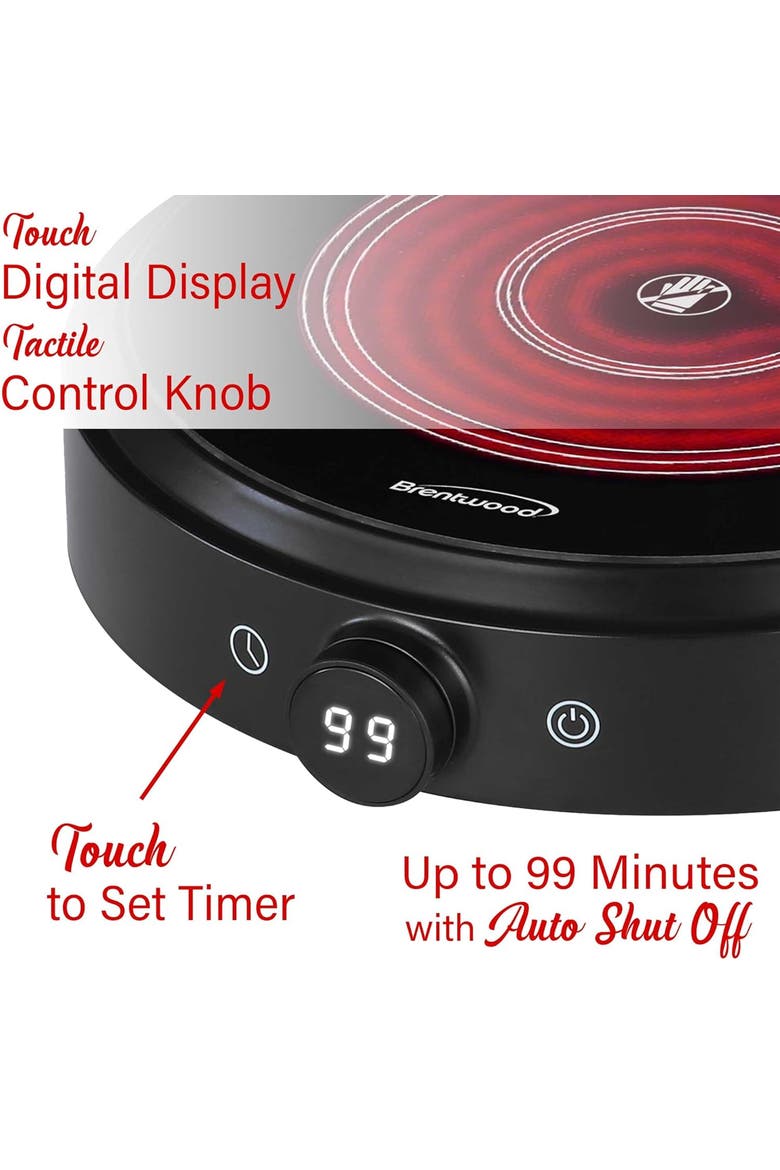 10 In Countertop Infrared Single Burner Digital Display, Alternate, color, Black