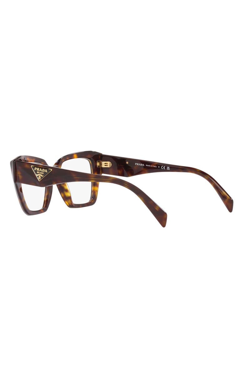 Prada 52mm Square Optical Glasses, Alternate, color, Tortoise