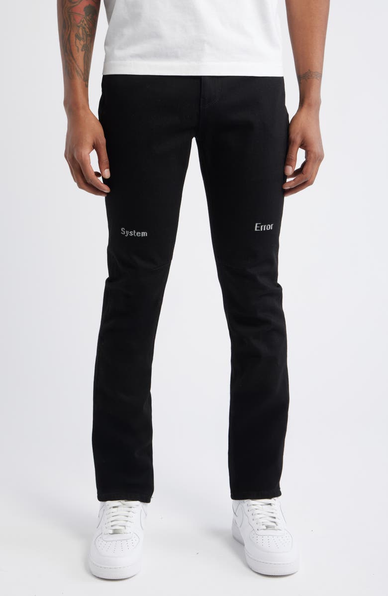 RtA Bryant Skinny Jeans, Main, color, Black Hologram Digital Cross