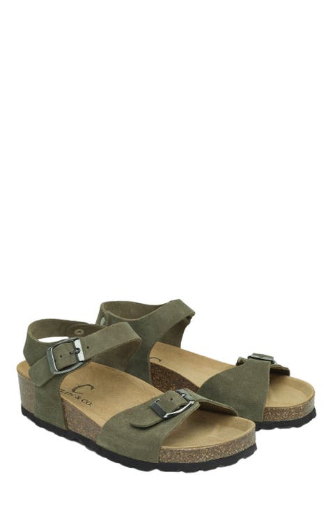 Low Wedge Dbl Buckle Sandal
