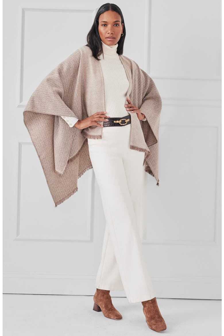 Sydney Wool Poncho, Alternate, color, TAUPE