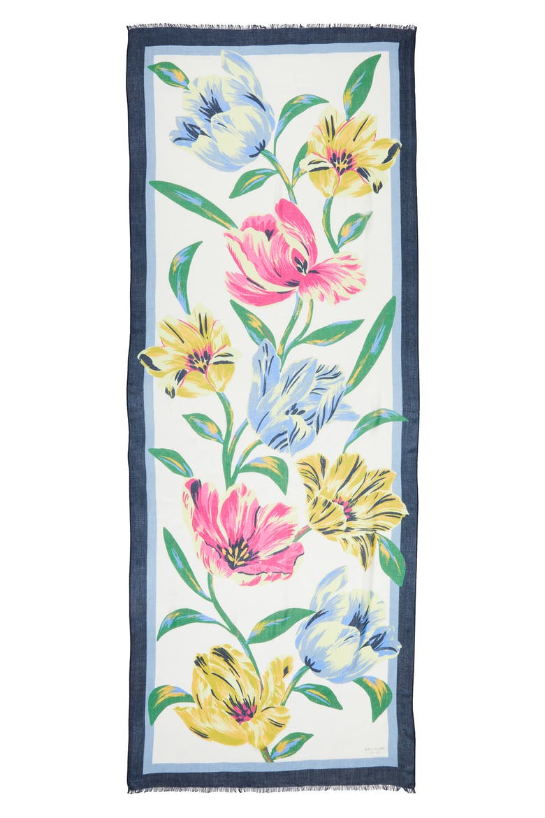 growing tulips oblong scarf, Alternate, color, CREAM