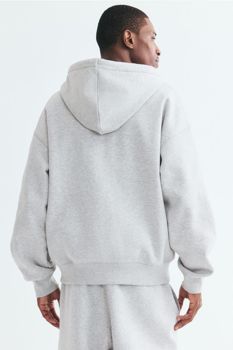 Oversized-fit Hooded Jacket, Alternate, color, Gray melange