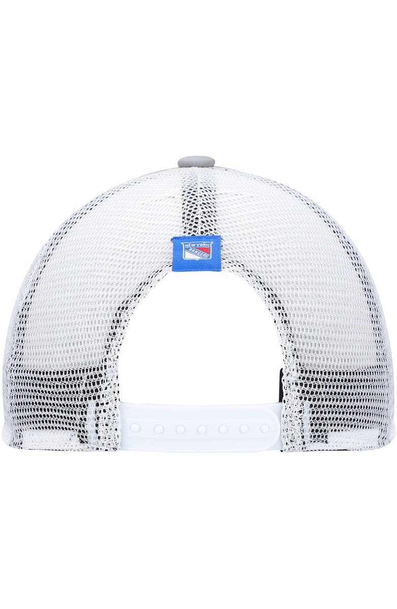 adidas Women's adidas Gray/White New York Rangers Foam Trucker Snapback Hat, Alternate, color, 