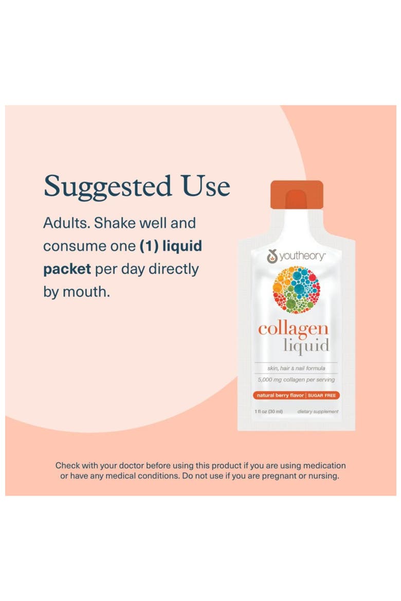 Collagen Liquid Berry Flavor Single Serving 2 Packets, Alternate, color, None