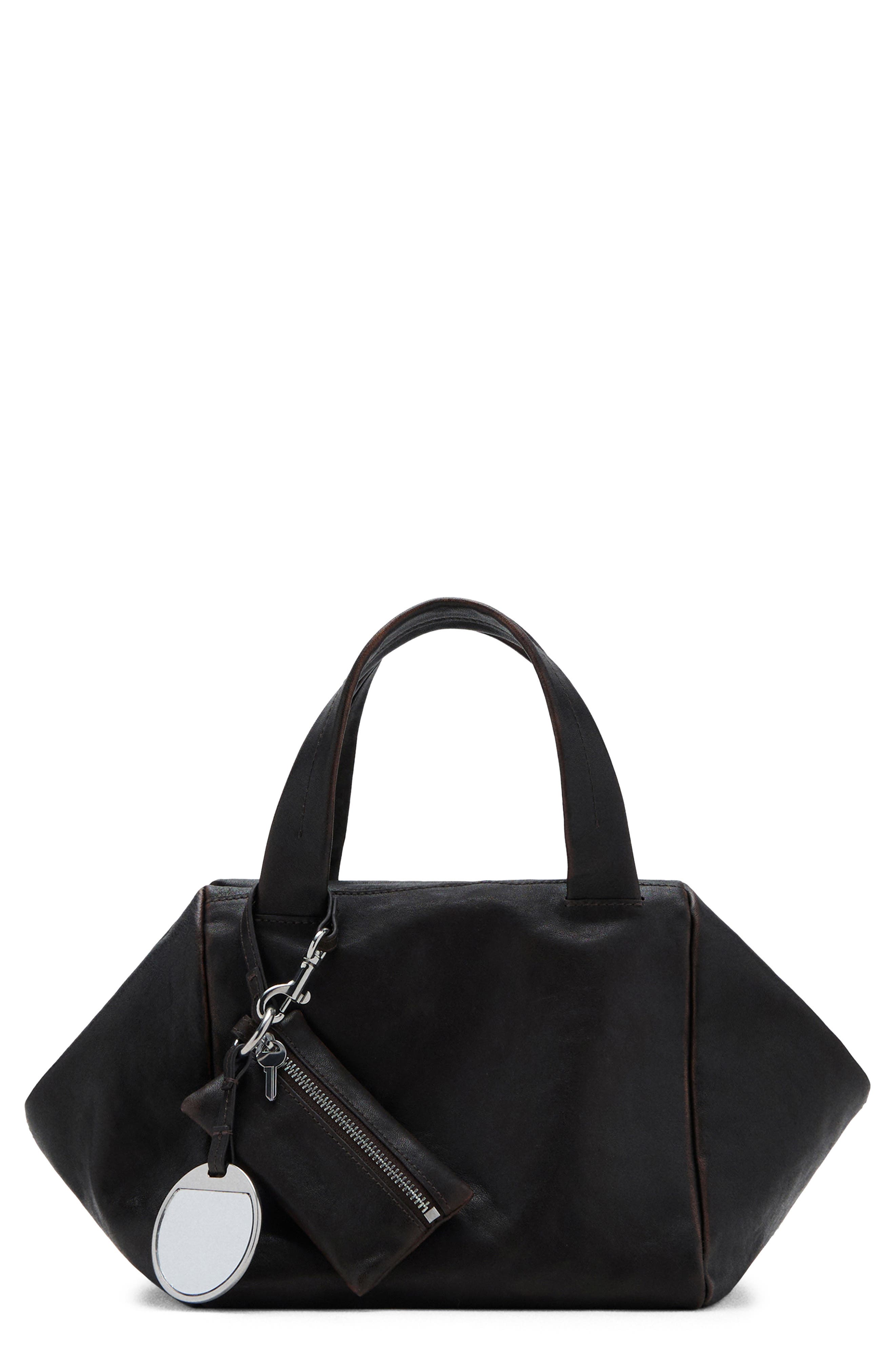 MANGO Leather Handbag with Charms, Main, color, 