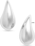 Open Edit Polished Teardrop Stud Earrings