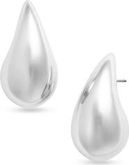 Open Edit Polished Teardrop Stud Earrings